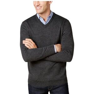Club Room Charcoal V-Neck Sweater